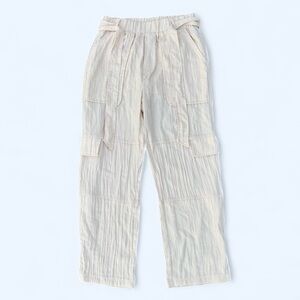 Strut and Bolt Large Cream Pants Cargo Style Elastic Waist Gorpcore